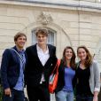  Cl&eacute;ment Lefert, Yannick Agnel, Camille Muffat et Charlotte Bonnet au Palais de l'Elys&eacute;e &agrave; Paris, le 17 septembre 2012 