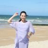 Zhang Ziyi pose sur la plage pendant le Festival du film romantique de Cabourg, le 14 juin 2014.