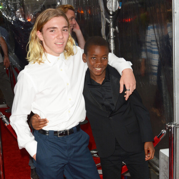 David Banda et Rocco, les fils de Guy Ritchie et Madonna - Avant-première du film "The Man From U.N.C.L.E." au Ziegfeld Theatre à New York, le 10 août 2015.