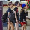 Cara Delevingne ,St Vincent et Suki Waterhouse à l'aéroport de la Barbade, le 30 décembre 2015