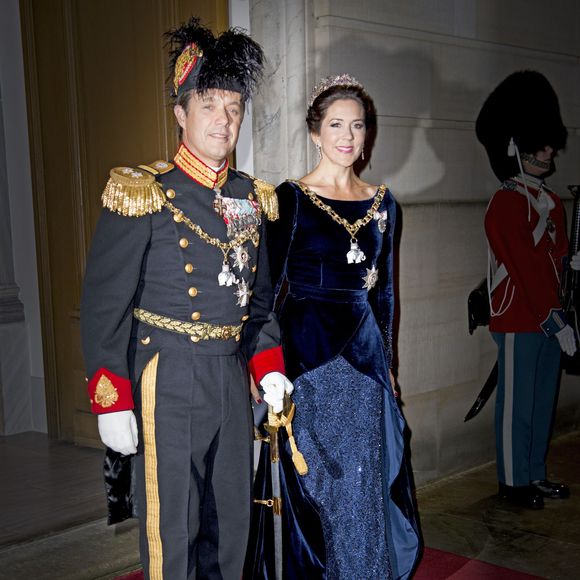 La princesse Mary et le prince Frederik de Danemark lors de la réception du Nouvel An à Amalienborg, le 1er janvier 2016.