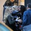 Exclusif - Carles Puyol, sa compagne Vanesa Lorenzo, enceinte, et leur petite Manuela dans les rues de New York, le 20 octobre 2015