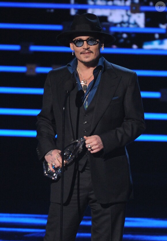 Johnny Depp pendant la cérémonie des People's Choice Awards 2016.