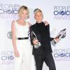 Ellen Degeneres, Portia de Rossi pendant la cérémonie des People's Choice Awards 2016.