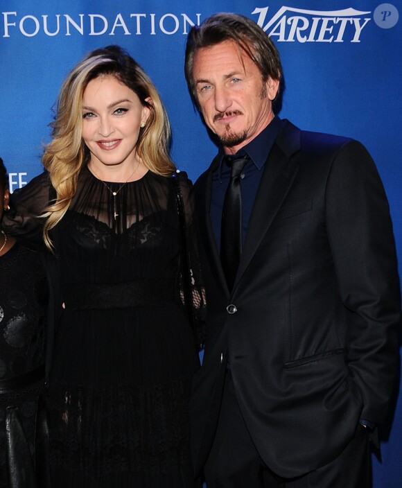 Sean Penn et Madonna - Gala de la fondation de l'acteur pour Haïti, J/P Haitian Relief Organization, à Los Angeles le 9 janvier 2016.