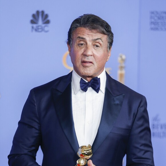 Sylvester Stallone, meilleur acteur dans un second rôle pour Creed - Press Room lors de la 73e cérémonie annuelle des Golden Globe Awards à Beverly Hills, le 10 janvier 2016. © Olivier Borde/Bestimage