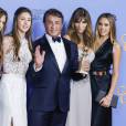 Sylvester Stallone, sa femme Jennifer Flavin et leurs filles Sophia, Sistine et Scarlet - Il est le meilleur acteur dans un second rôle pour Creed