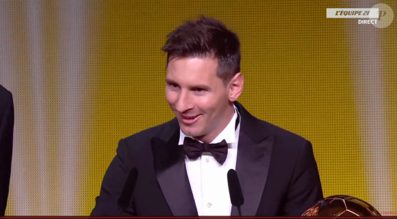 Lionel Messi lors du Ballon d'or 2015 à Zurich le 11 janvier 2016.