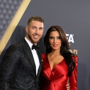 Sergio Ramos et Pilar Rubio lors du Ballon d'or 2015 à Zurich le 11 janvier 2016.