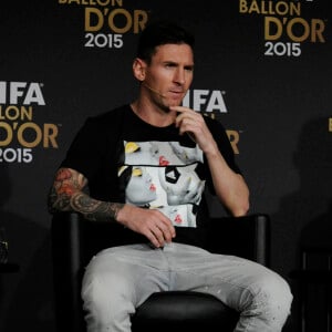 Lionel Messi lors du Ballon d'or 2015 à Zurich le 11 janvier 2016.