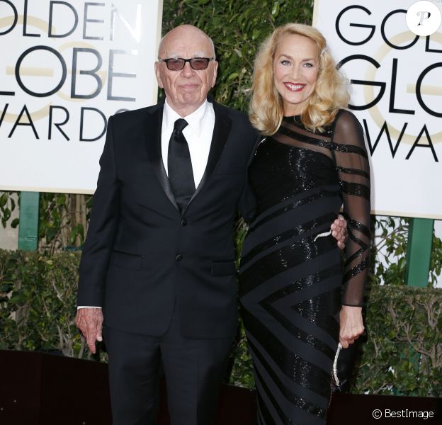 Rupert Murdoch et sa compagne Jerry Hall - La 73ème cérémonie annuelle des Golden Globe Awards à Beverly Hills, le 10 janvier 2016. © Olivier Borde/Bestimage