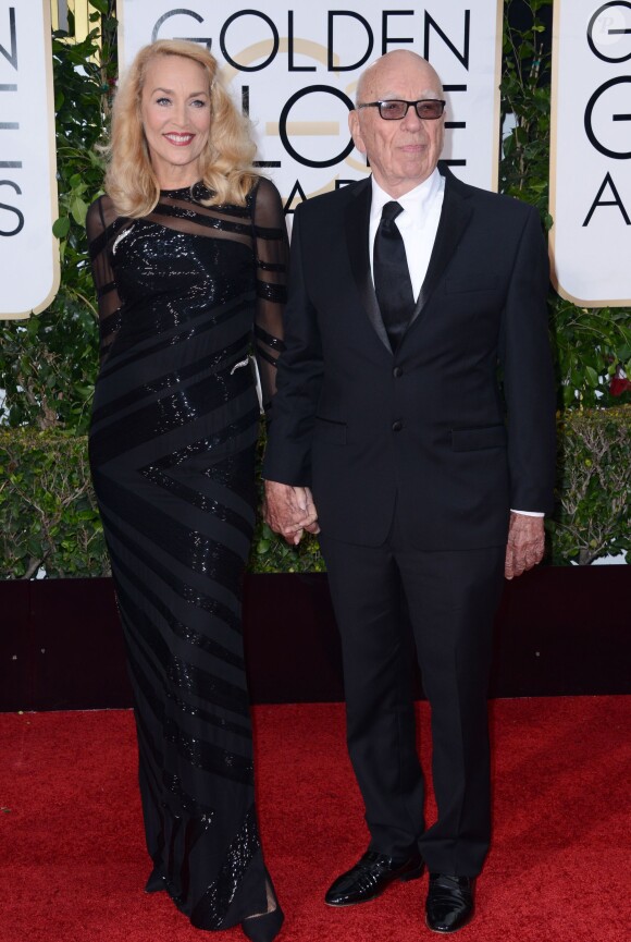 Rupert Murdoch et sa compagne Jerry Hall - La 73ème cérémonie annuelle des Golden Globe Awards à Beverly Hills, le 10 janvier 2016