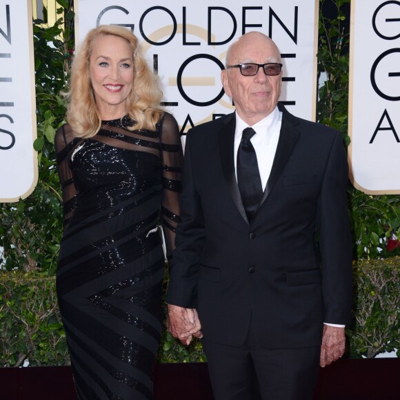 Rupert Murdoch et sa compagne Jerry Hall - La 73ème cérémonie annuelle des Golden Globe Awards à Beverly Hills, le 10 janvier 2016