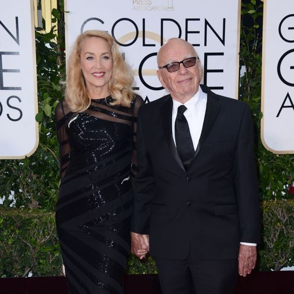 Rupert Murdoch et sa compagne Jerry Hall - La 73ème cérémonie annuelle des Golden Globe Awards à Beverly Hills, le 10 janvier 2016