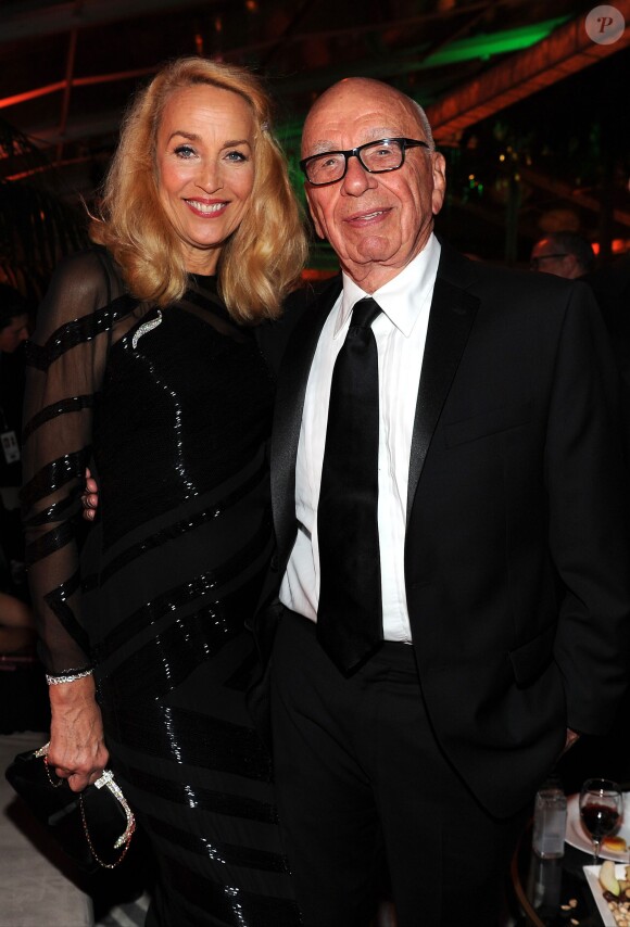 Jerry Hall et Rupert Murdoch à l'after-party des Golden Globes le 10 janvier 2016