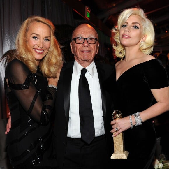 Jerry Hall, Rupert Murdoch, et Lady Gaga aà l'after-party des Golden Globes le 10 janvier 2016