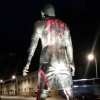 La statue de Cristiano Ronaldo tagguée au nom de Lionel Messi à Funchal (Portugal) le 12 janvier 2016.