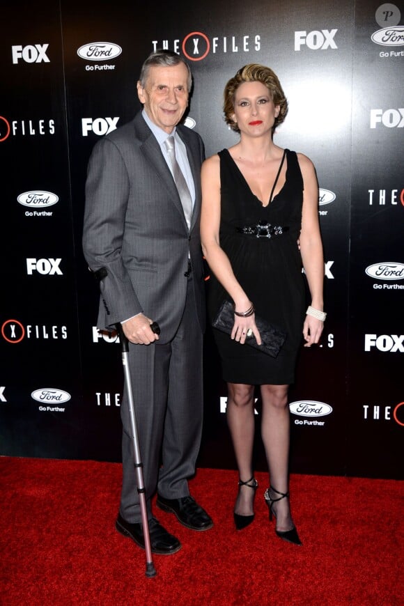 William B. Davis et sa femme Emmanuelle - Présentation de la nouvelle saison de X-Files, à Los Angeles le 12 janvier 2016