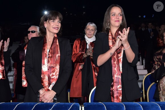 La princesse Stéphanie de Monaco, présidente du Festival, et sa fille Pauline Ducruet lors de la soirée inaugurale du 40e Festival International du Cirque de Monte-Carlo au chapiteau de Fontvieille à Monaco, le 14 janvier 2016. © Gaetan Luci/Pool Monaco/Bestimage