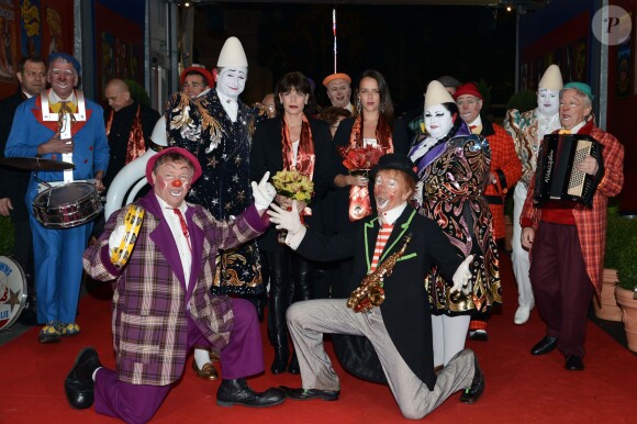 La princesse Stéphanie de Monaco et Pauline Ducruet lors de la représentation inaugurale du 40e Festival International du Cirque de Monte-Carlo au chapiteau de Fontvieille à Monaco, le 14 janvier 2016. © Charly Gallo/Pool Monaco/Bestimage