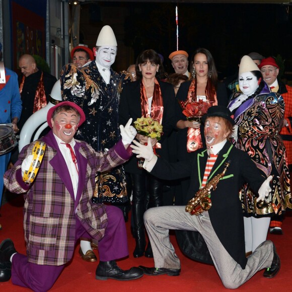 La princesse Stéphanie de Monaco et Pauline Ducruet lors de la représentation inaugurale du 40e Festival International du Cirque de Monte-Carlo au chapiteau de Fontvieille à Monaco, le 14 janvier 2016. © Charly Gallo/Pool Monaco/Bestimage