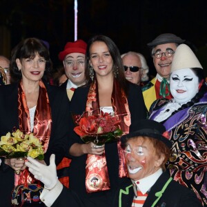 La princesse Stéphanie de Monaco et Pauline Ducruet lors de la représentation inaugurale du 40e Festival International du Cirque de Monte-Carlo au chapiteau de Fontvieille à Monaco, le 14 janvier 2016. © Charly Gallo/Pool Monaco/Bestimage