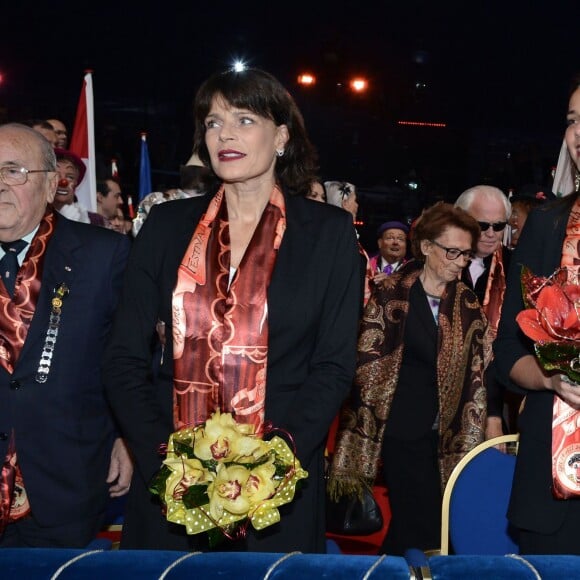 La princesse Stéphanie de Monaco et Pauline Ducruet lors de la représentation inaugurale du 40e Festival International du Cirque de Monte-Carlo au chapiteau de Fontvieille à Monaco, le 14 janvier 2016. © Charly Gallo/Pool Monaco/Bestimage