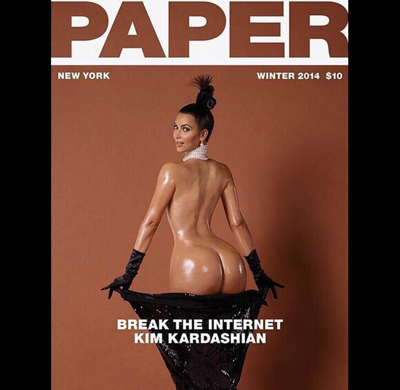 Kim Kardashian photographiée (et dénudée) à Paris par Jean-Paul Goude pour "Paper Magazine", hiver 2014.