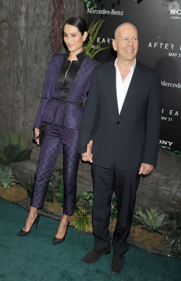 Bruce Willis et Emma Heming - Première du film "After Earth" à New York. Le 29 mai 2013