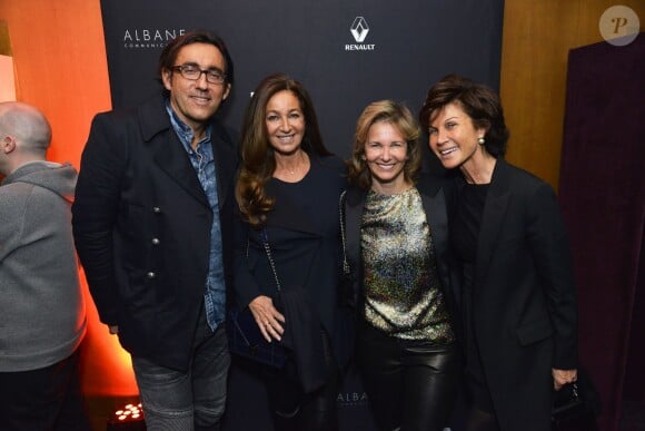 François Bréavoine, Katia Toledano, Iris Knobloch et Sylvie Rousseau lors de la soirée AClub au restaurant L'Avenue, Paris, le 14 janvier 2016.