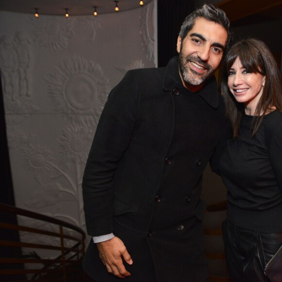 Ary Abittan et Albane Cléret lors de la soirée AClub au restaurant L'Avenue, Paris, le 14 janvier 2016.