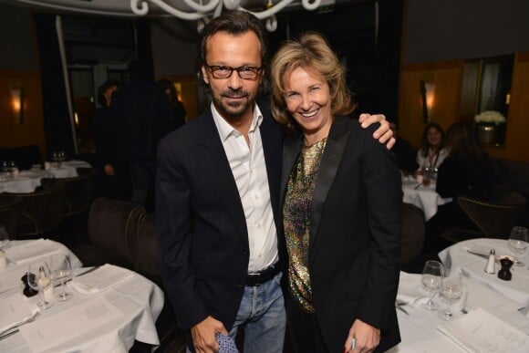 Jean-Philippe Tirel et Iris Knobloch lors de la soirée AClub au restaurant L'Avenue, Paris, le 14 janvier 2016.
