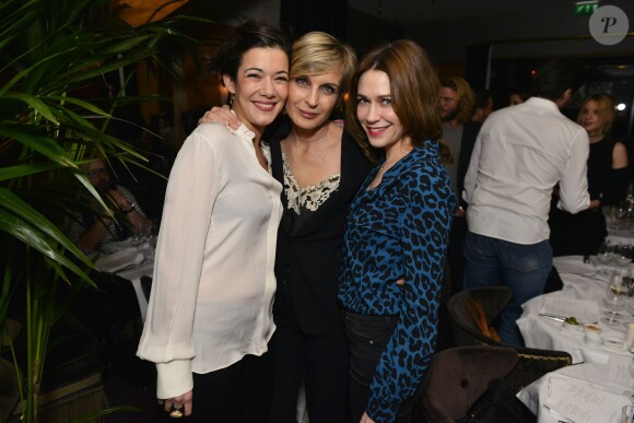 Mélanie Doutey, Melitan Toscan du Plantier et Marie-Josée Croze lors de la soirée AClub au restaurant L'Avenue, Paris, le 14 janvier 2016.