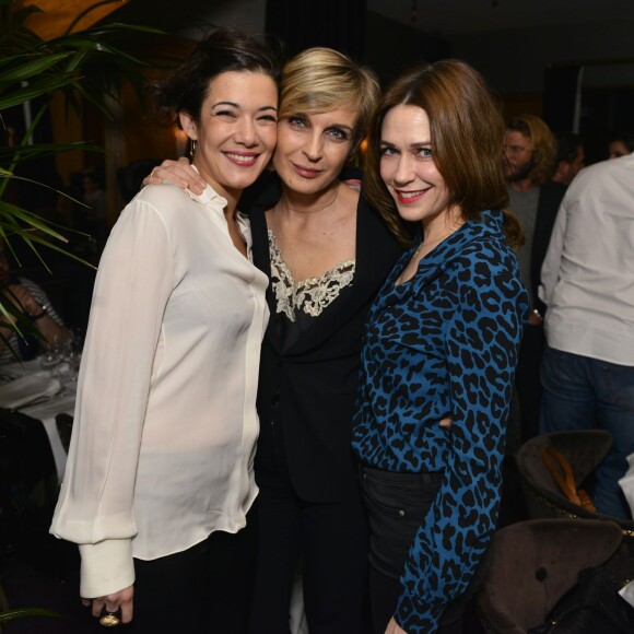 Mélanie Doutey, Melitan Toscan du Plantier et Marie-Josée Croze lors de la soirée AClub au restaurant L'Avenue, Paris, le 14 janvier 2016.