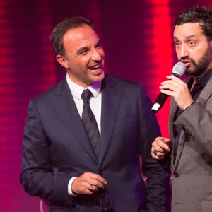 Exclusif - Nikos Aliagas, Cyril Hanouna - Dîner du Global Gift Gala au profit de L'Unicef France Frimousses de Créateurs, de The Global Gift Foundation et The Eva Longoria Foundation, organisé au Four Seasons Hôtel George V à Paris, le 25 mai 2015.