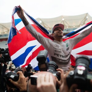 Lewis Hamilton, sacré champion du monde de Formule 1 au Grand Prix des Etats-Unis, à Austin, le 25 octobre 2015