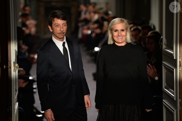 Pierpaolo Piccioli et Maria Grazia Chiuri - Défilé Valentino (collection homme automne-hiver 2016-2017) à l'hôtel Salomon de Rothschild. Paris, le 20 janvier 2016.