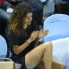 Noura El Swekh lors du match de son compagnon Jo-Wilfried Tsonga, lors de l'Open d'Australie au Melbourne Park de Melbourne, le 22 janvier 2016