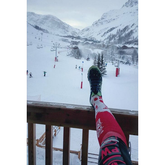 Laury Thilleman, sportive même lorsque les températures sont négatives. Janvier 2016.