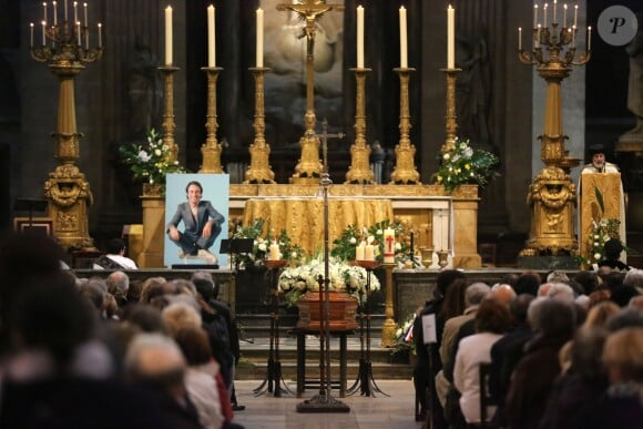 Obsèques de Michel Delpech en l'église Saint-Sulpice à Paris le 8 janvier 2016.
