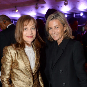 Isabelle Huppert et Claire Chazal - Dîner de la mode 2016 pour le Sidaction au pavillon d'Armenonville à Paris, le 28 janvier 2016. © Rachid Bellak/Bestimage