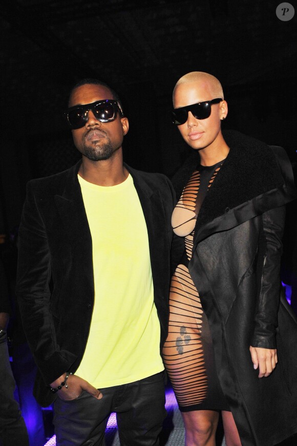 Kanye West et Amber Rose à Paris, le 23 février 2010.