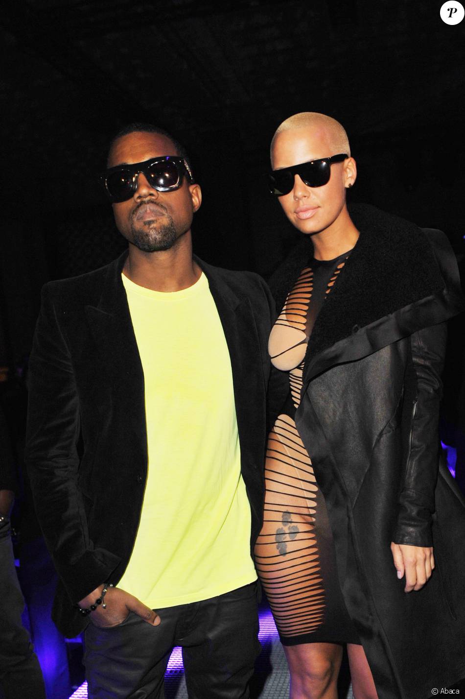 Kanye West et Amber Rose à Paris, le 23 février 2010. Purepeople