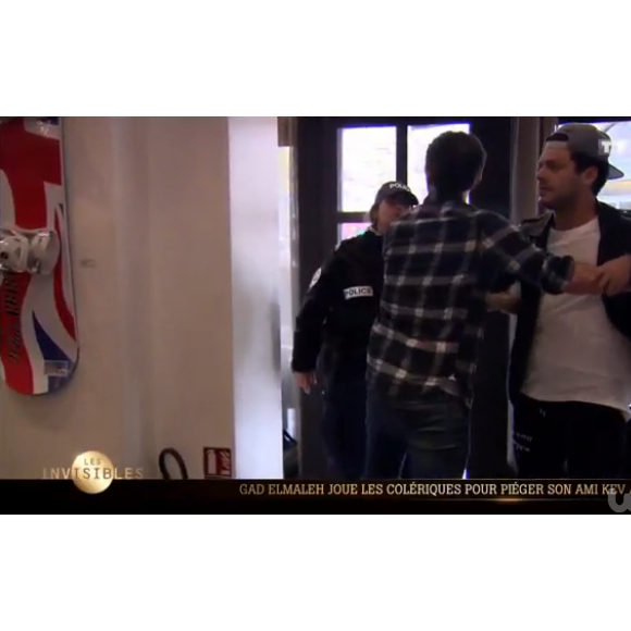 Gad Elmaleh et Kev Adams dans Les invisibles, le 29 janvier 2016 sur TF1.