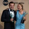 Leonardo DiCaprio et Brie Larson aux 22e SAG Awards, au Shrine Auditorium. Los Angeles, le 30 janvier 2016.