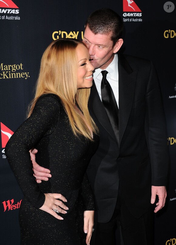 Mariah Carey et son compagnon James Packer lors du G Day gala à Los Angeles, le 28 janvier 2016