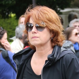 Véronique Genest - Obsèques de Georges Moustaki au Père Lachaise à Paris. Le 27 mai 2013.