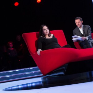 Exclusif - Enregistrement de l'émission "Le Divan" présentée par Marc-Olivier Fogiel avec l'actrice Béatrice Dalle en invité, le 16 janvier 2016. © Cyril Moreau/Bestimage