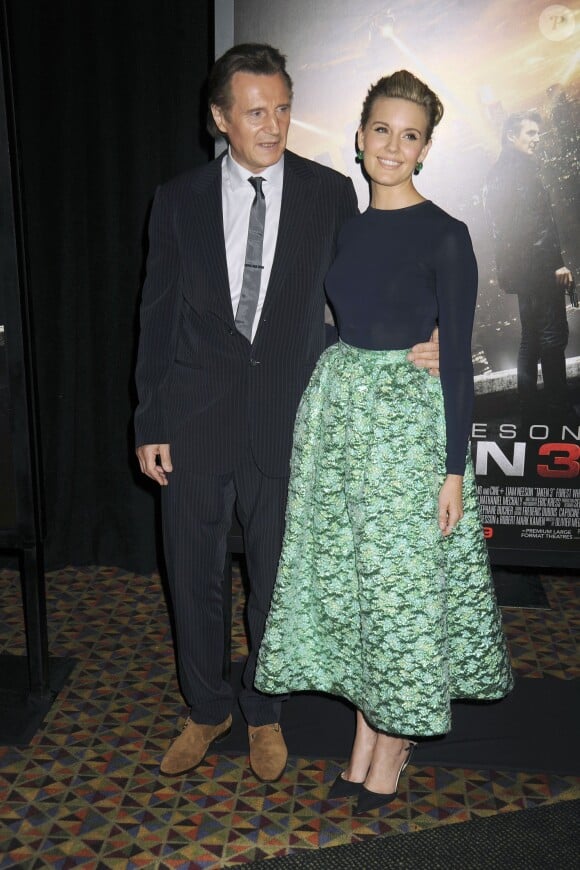 Liam Neeson et Maggie Grace - Première du film "Taken 3" à New York. Le 7 janvier 2015