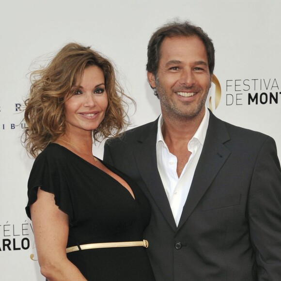 Ingrid Chauvin, enceinte et son mari Thierry Peythieu, lors de la cérémonie d'ouverture du 53eme festival de Monte Carlo au Forum Grimaldi a Monaco, le 9 juin 2013.